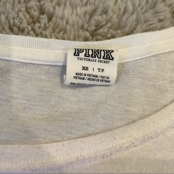 Pink white long sleeve XS women’s sequin lips - Picture 4 of 6